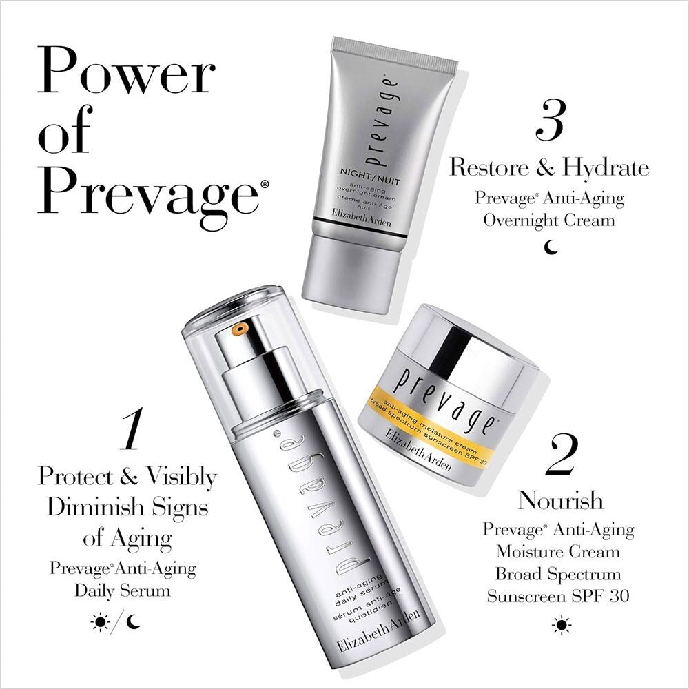 Elizabeth Arden Prevage Gift Set 30ml Daily Serum + 15ml Moisture Cream SPF30 + 15ml Overnight Cream