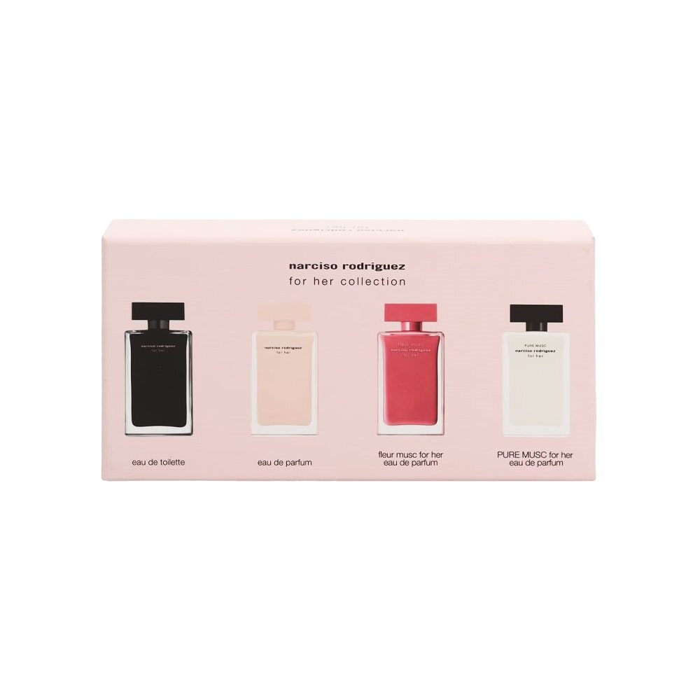 Narciso Rodriguez For Her Miniatures Gift Set 7.5ml EDT + 7.5ml EDP + 7.5ml Fleur Musc EDP + 7.5ml Pure Musc EDP