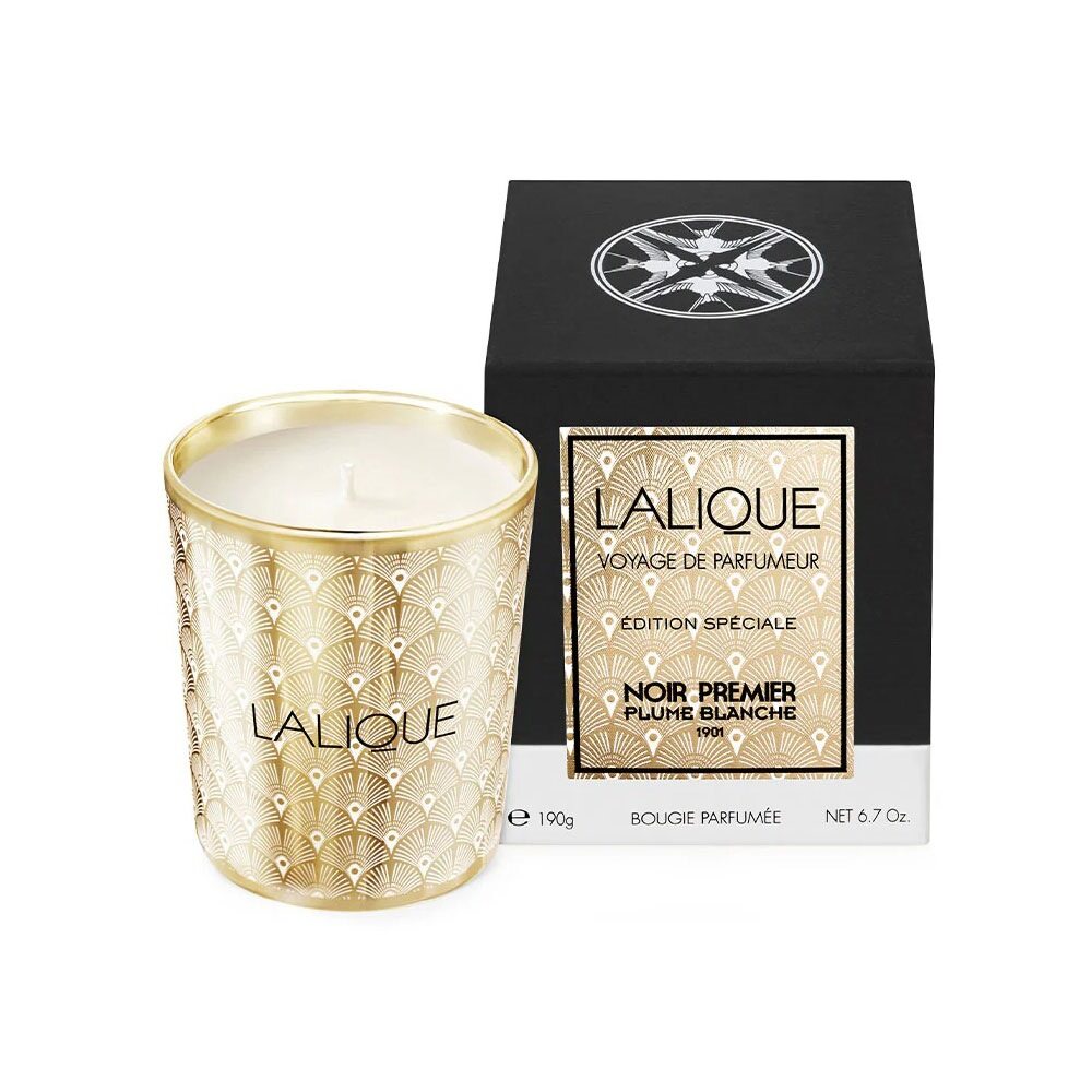 Lalique Candle 190g - Noir Premier Plume Blanche 1901