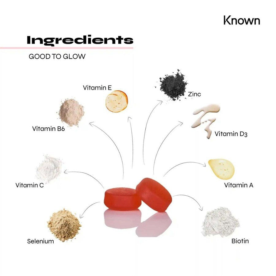 Known Good To Glow Hair, Skin and Nail Gummies - 60pcs