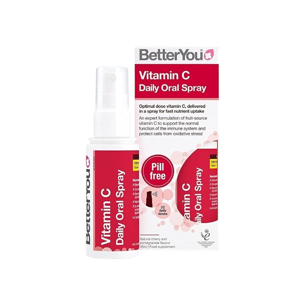 BetterYou Vitamin C Daily Oral Spray, Natural Cherry and Pomegranate 50ml