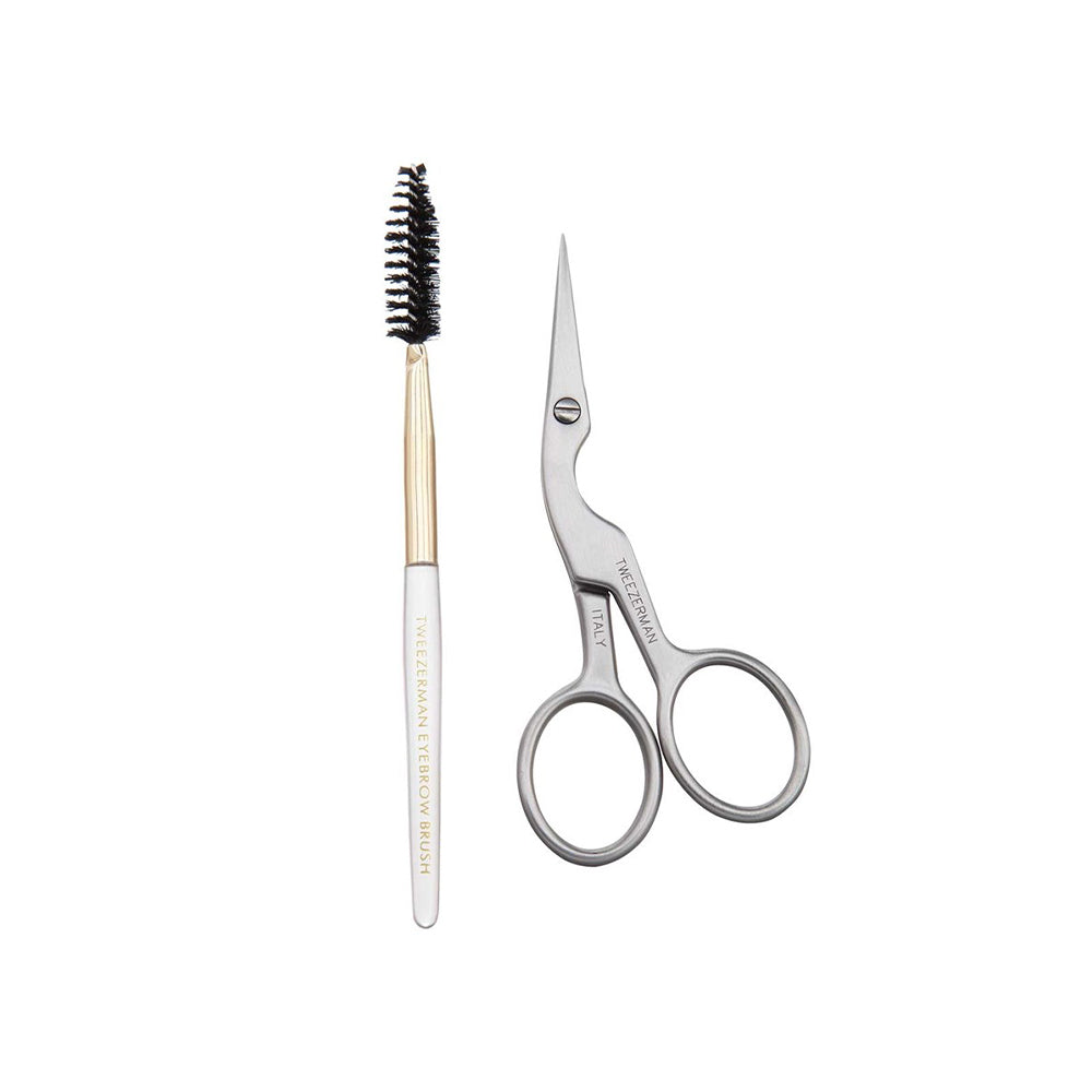 Tweezerman Stainless Steel Brow Shaping Scissors & Brush