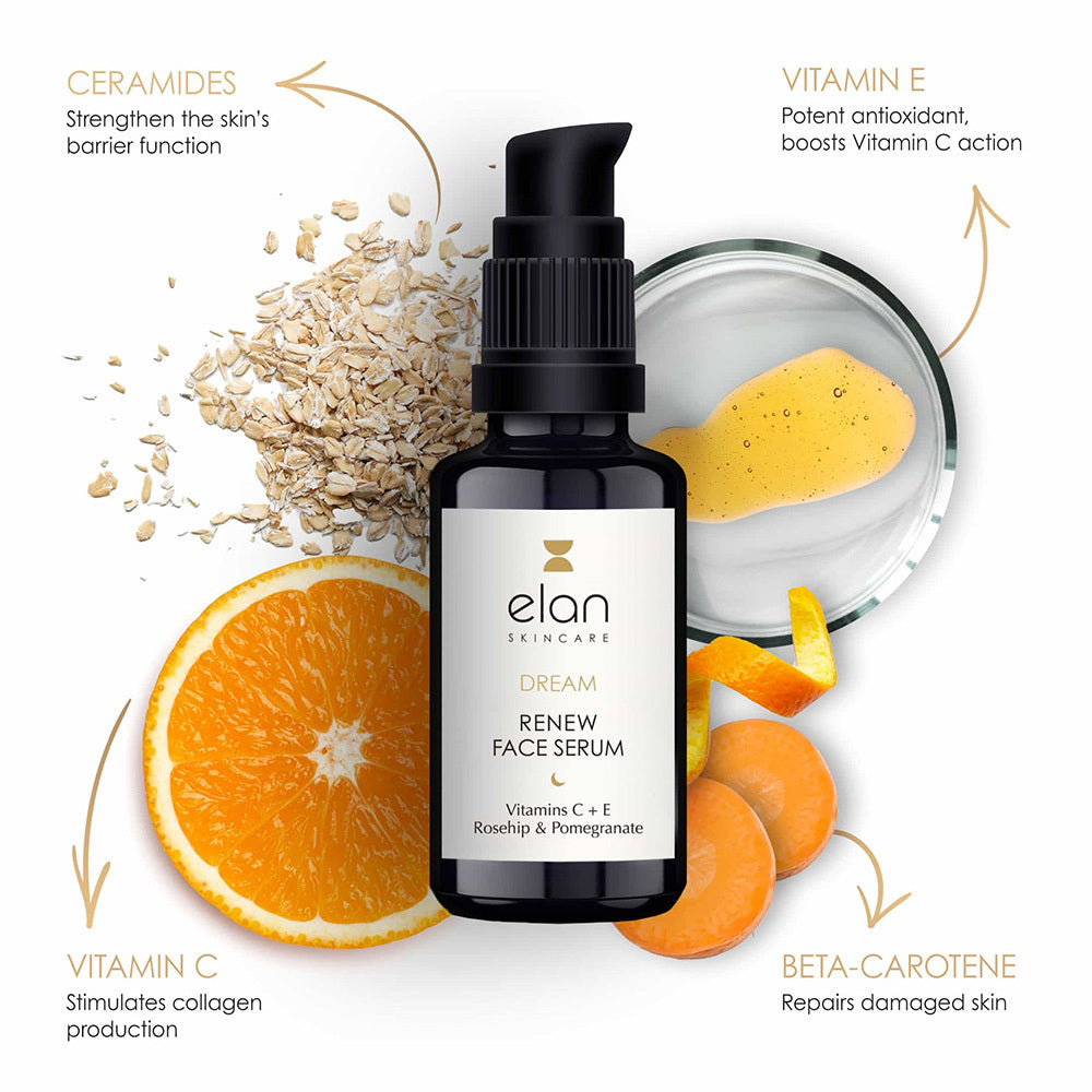 Elan Skincare Renew Face Serum Vitamins C + E + Pomegranate 20ml
