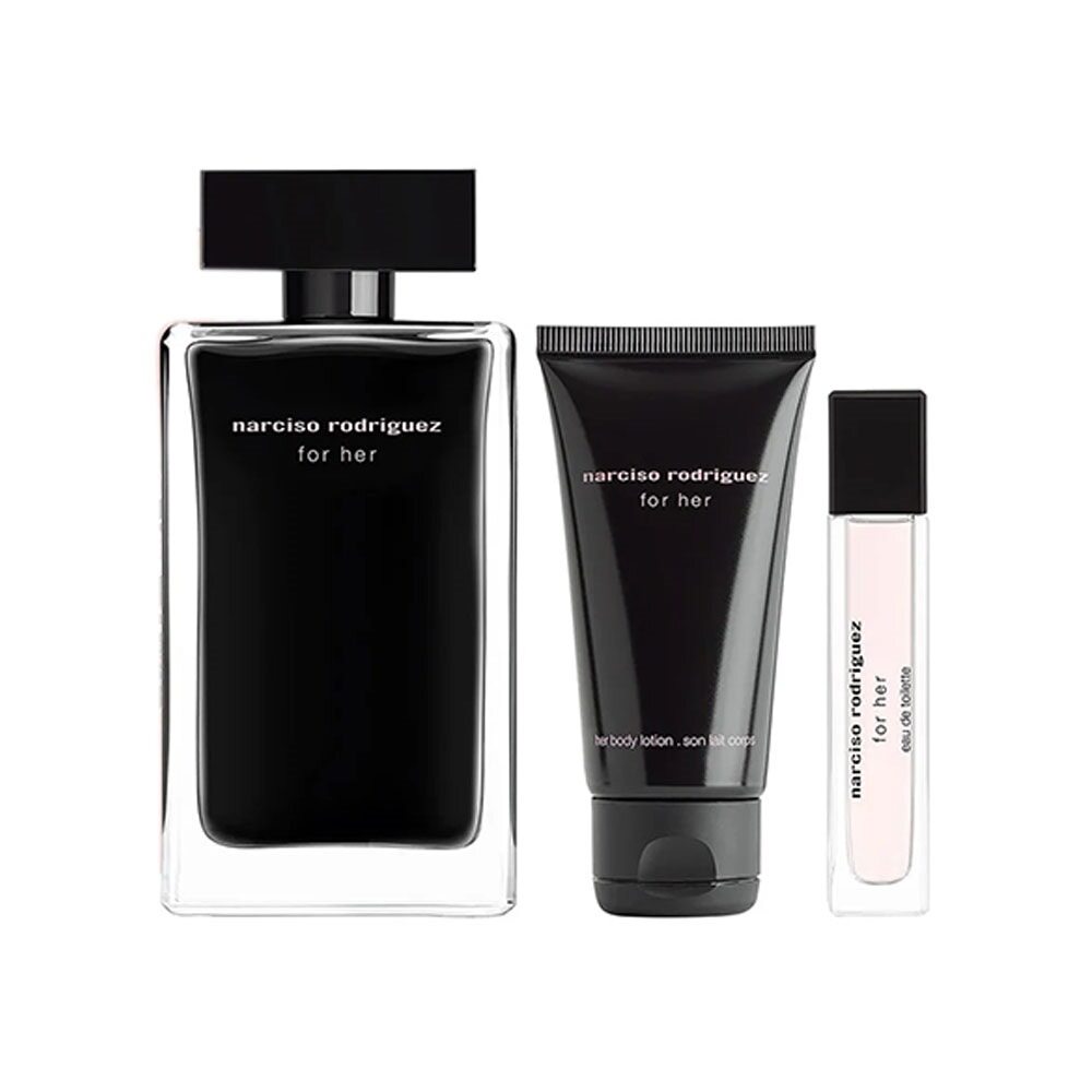 Narciso Rodriguez for Her Gift Set 100ml EDT + 50ml Body Lotion +10ml EDT