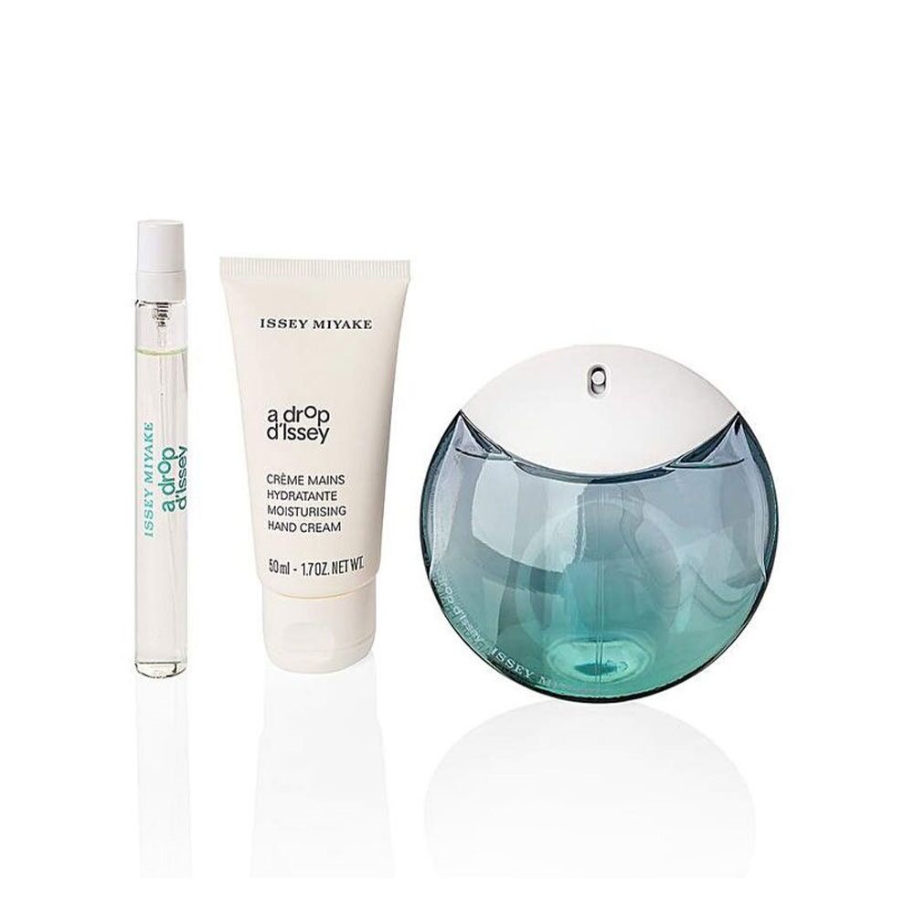 Issey Miyake A Drop d'Issey Gift Set 90 EDP Fraîche Spray + 50ml Moisturising Hand Cream + 10ml EDP Purse