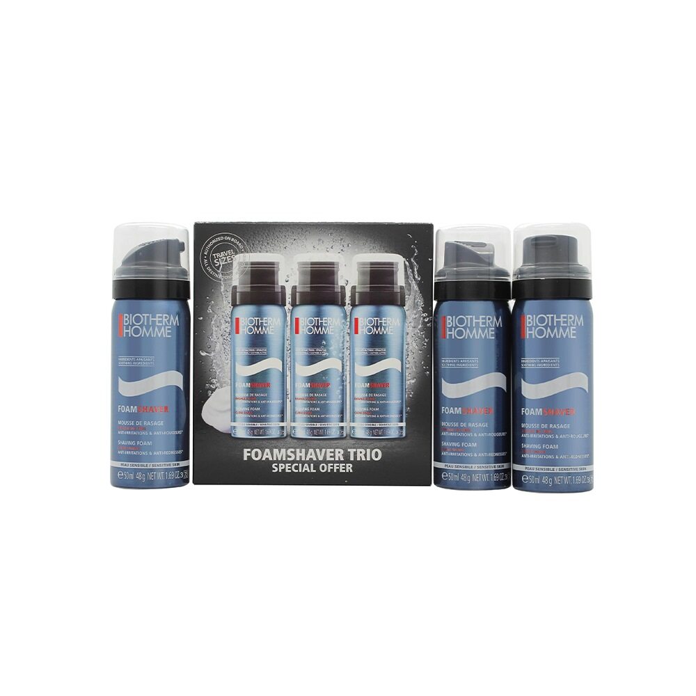 Biotherm Homme Gift Set 3 x 50ml Sensitive Shaving Foam