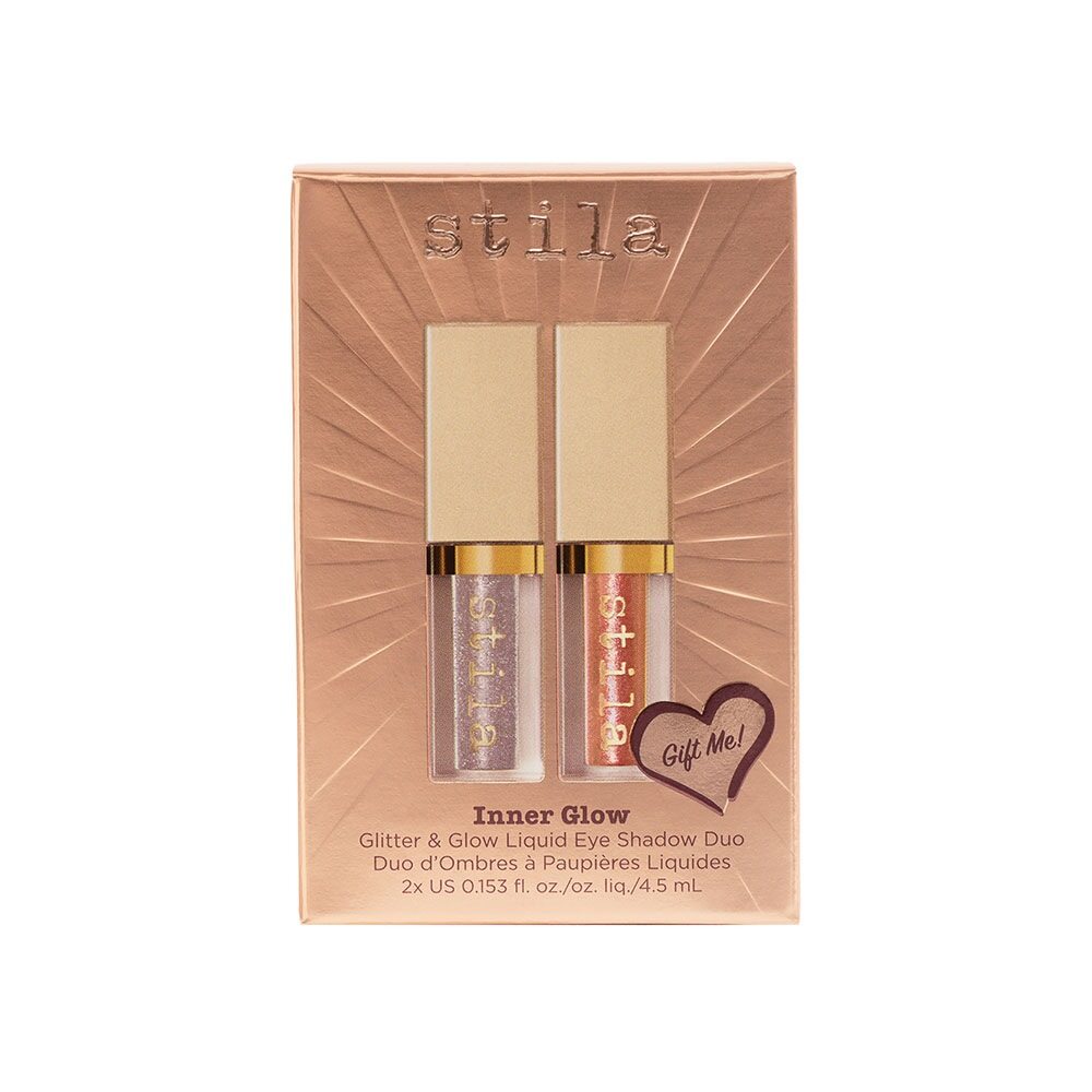 Stila Inner Glow Glitter & Glow Liquid Eye Shadow Duo 4.5ml Foxy Lady + 4.5ml Coral Crush