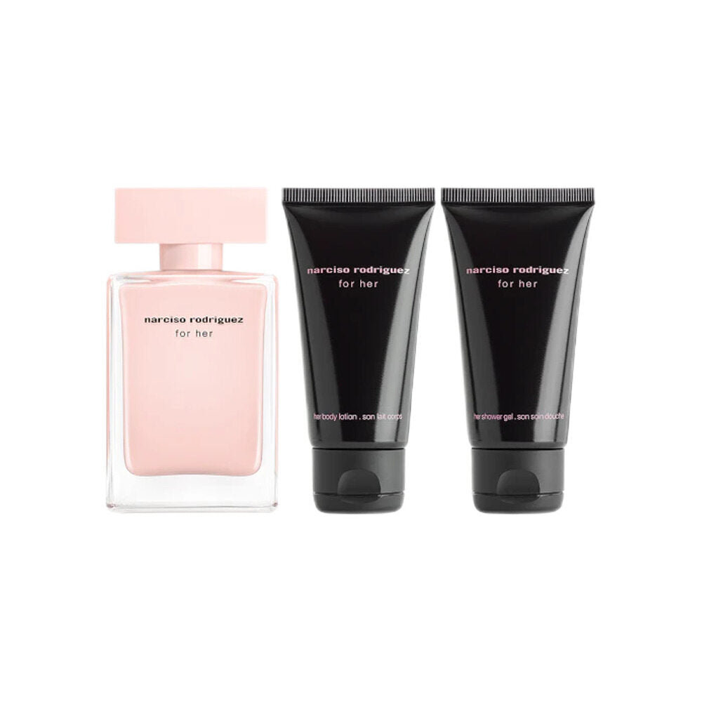 Narciso Rodriguez for Her Gift Set 50ml EDT + 50ml Body Lotion + 50ml Shower Gel