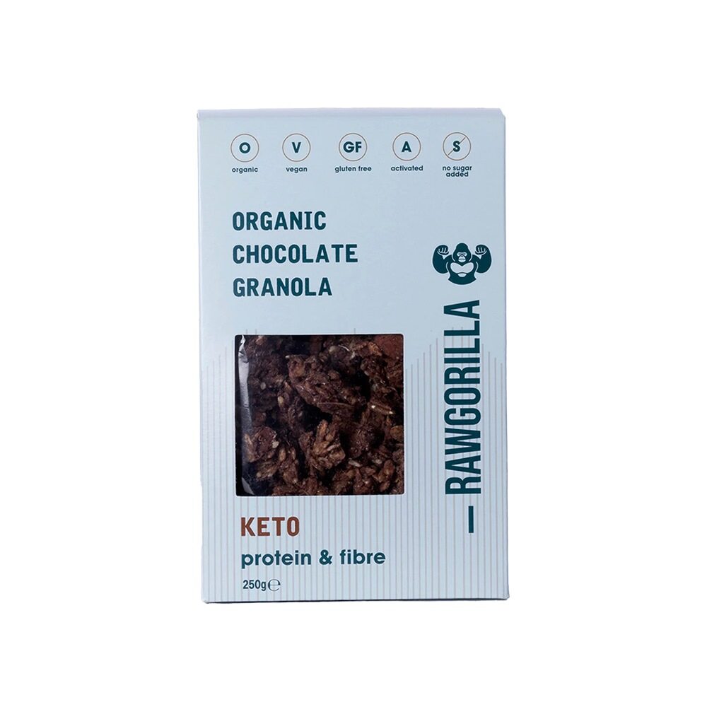 Raw Gorilla Organic Chocolate Granola Cereal Keto 250g*8 Pack