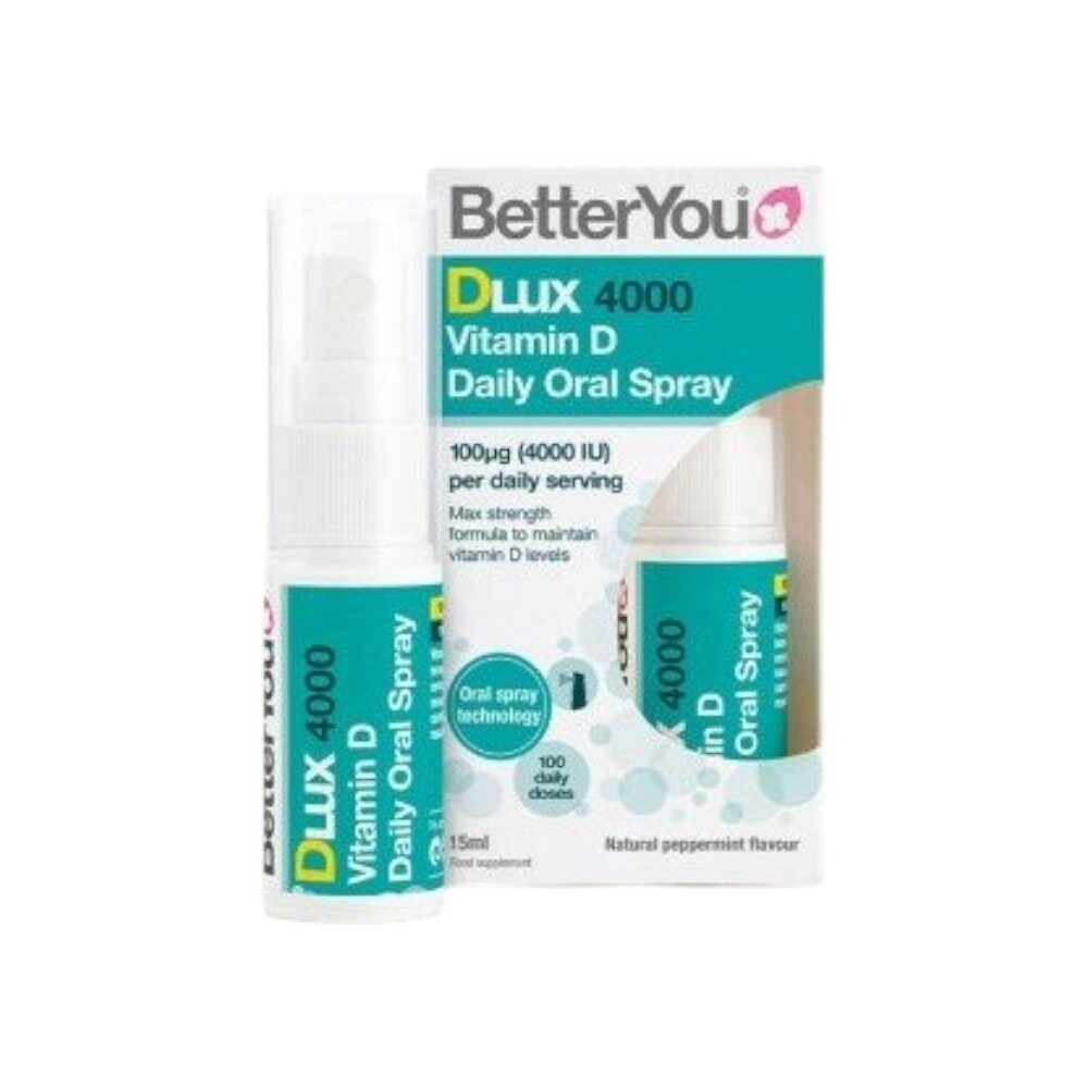 BetterYou DLux 4000 Daily Vitamin D Oral Spray, Natural Peppermint 15ml
