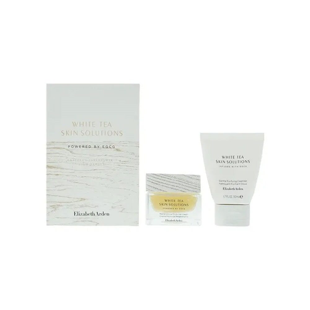 Elizabeth Arden White Tea Skin Solutions Gift Set 50ml Replenishing Micro Gel-Cream + 50ml Gentle Purifying Cleanser