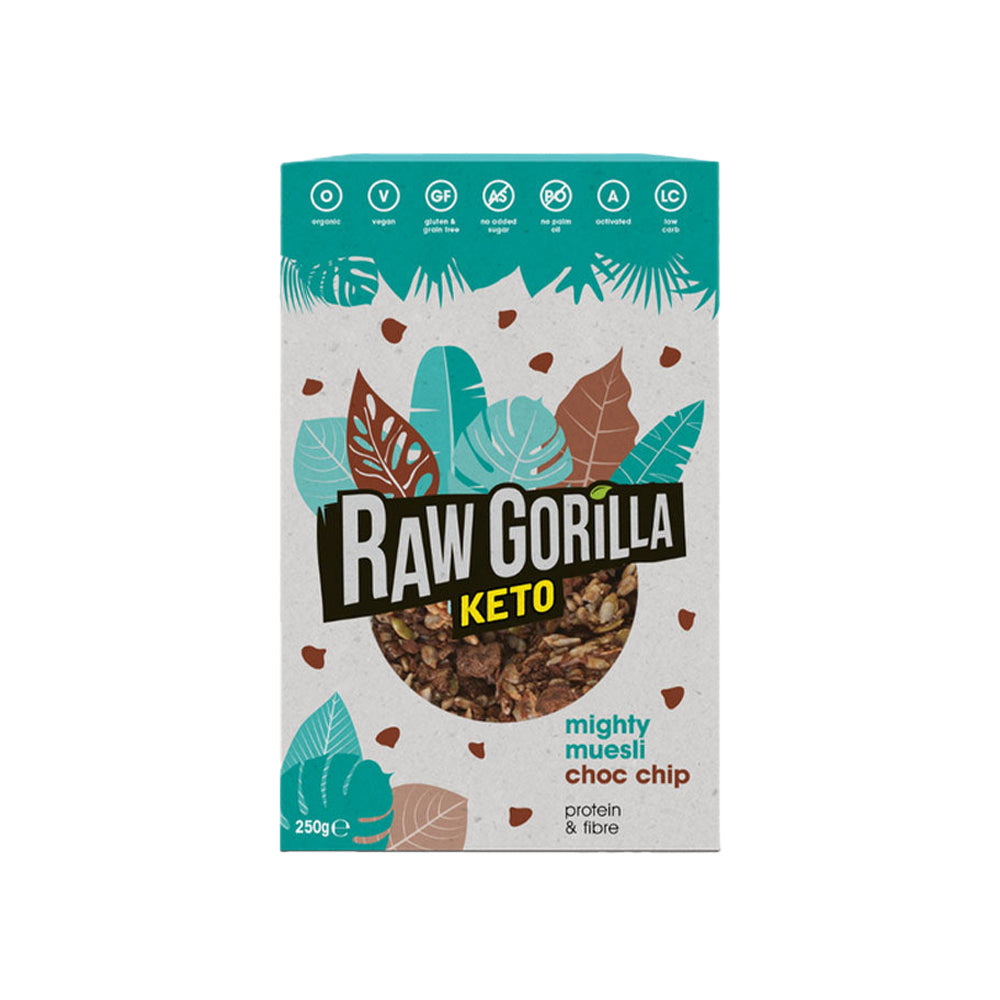 Raw Gorilla Organic Mighty Muesli Chocolate Chip Keto 250g*8 Pack