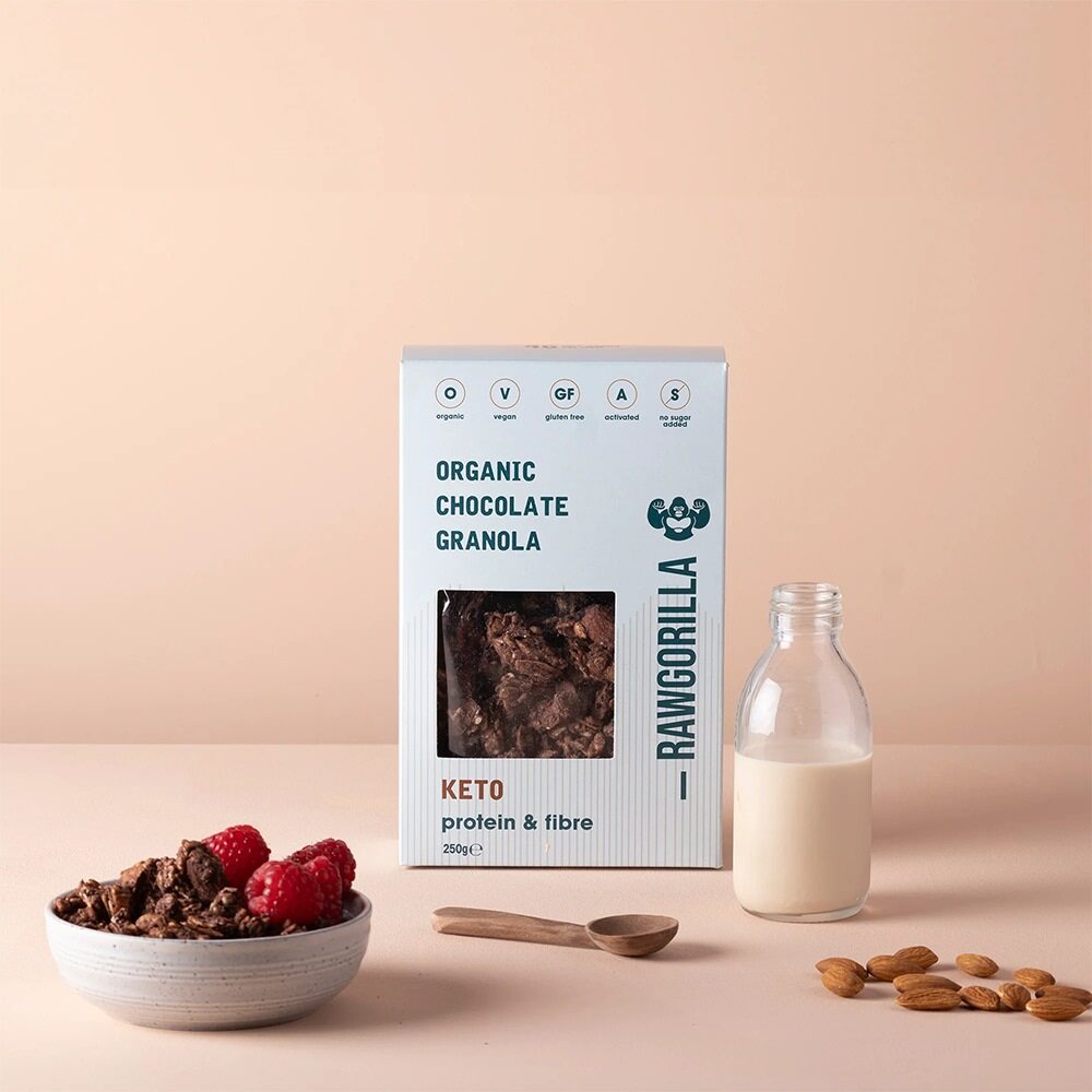 Raw Gorilla Organic Chocolate Granola Cereal Keto 250g*8 Pack