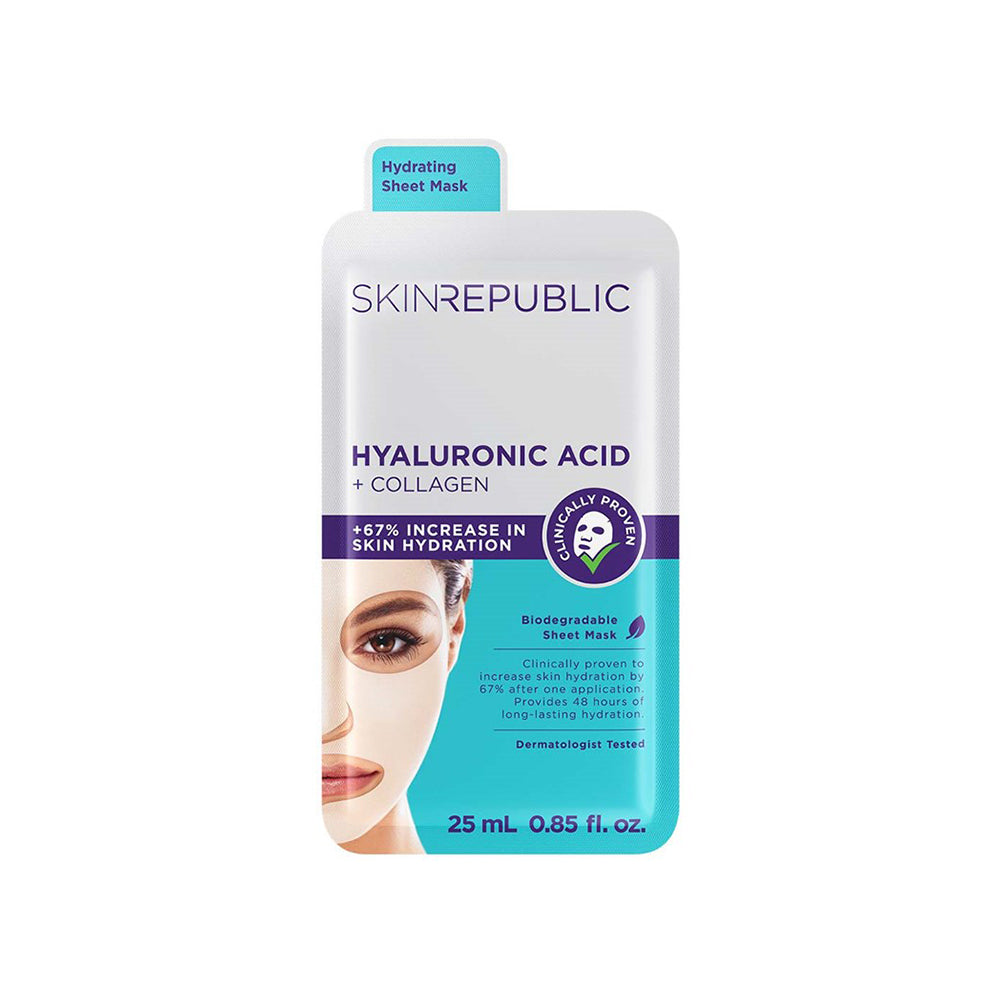 Skin Republic Hyaluronic Acid & Collagen Face Sheet Mask