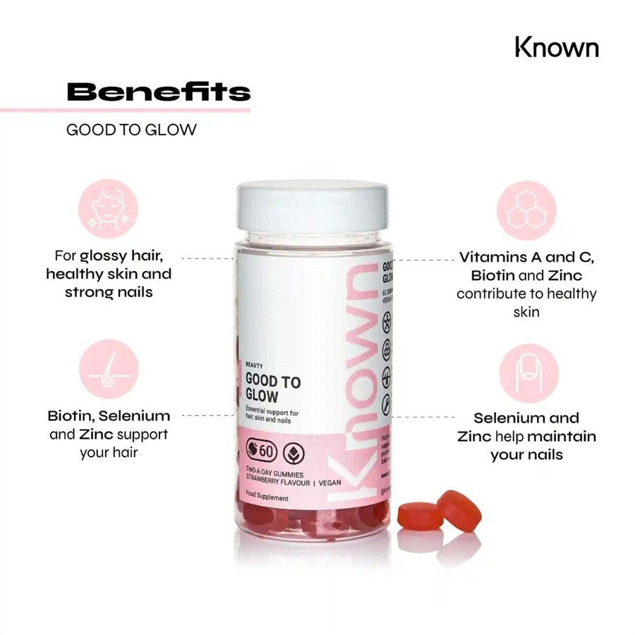 Known Good To Glow Hair, Skin and Nail Gummies - 60pcs