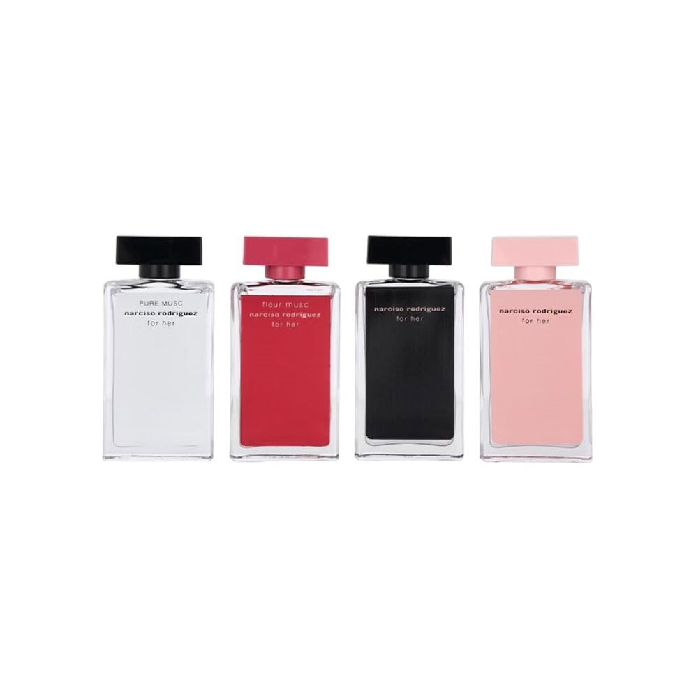 Narciso Rodriguez For Her Miniatures Gift Set 7.5ml EDT + 7.5ml EDP + 7.5ml Fleur Musc EDP + 7.5ml Pure Musc EDP