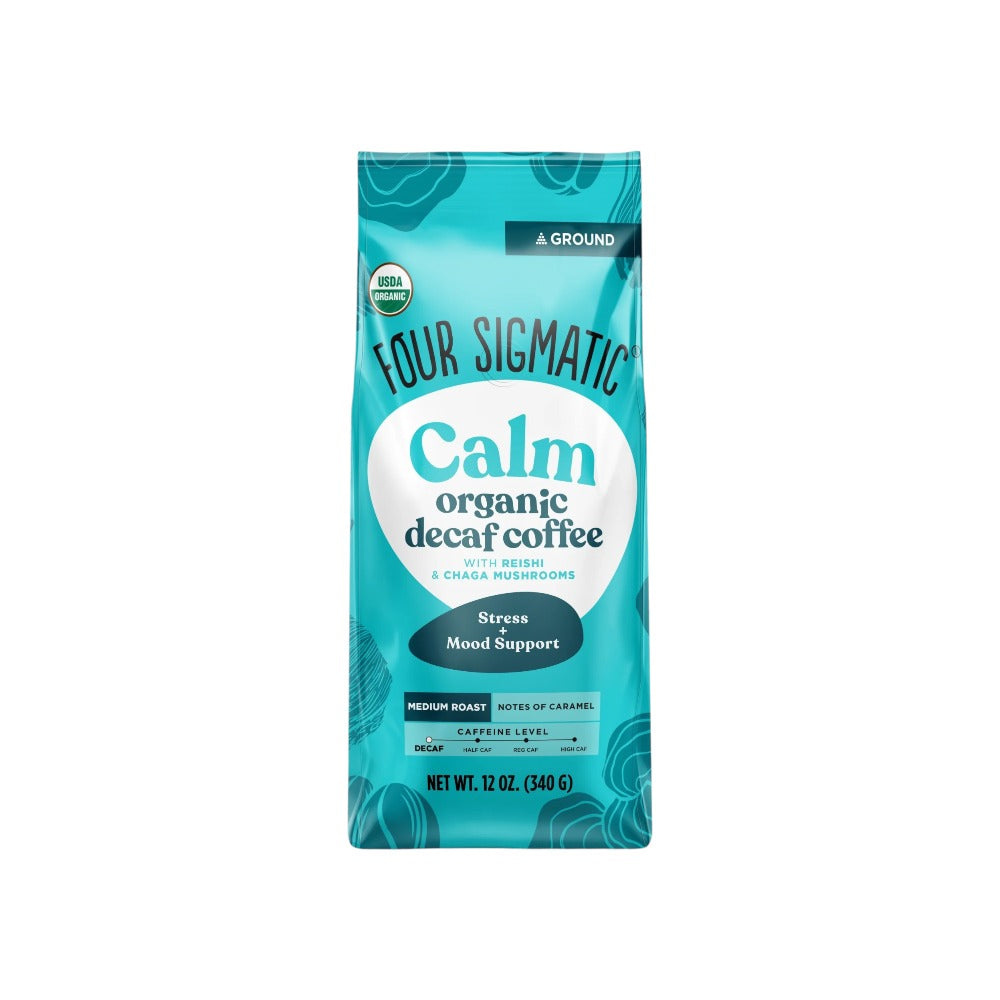 Four Sigmatic Organic Calm Decaf Ground Coffee with Reishi & Chaga Mushrooms 340g