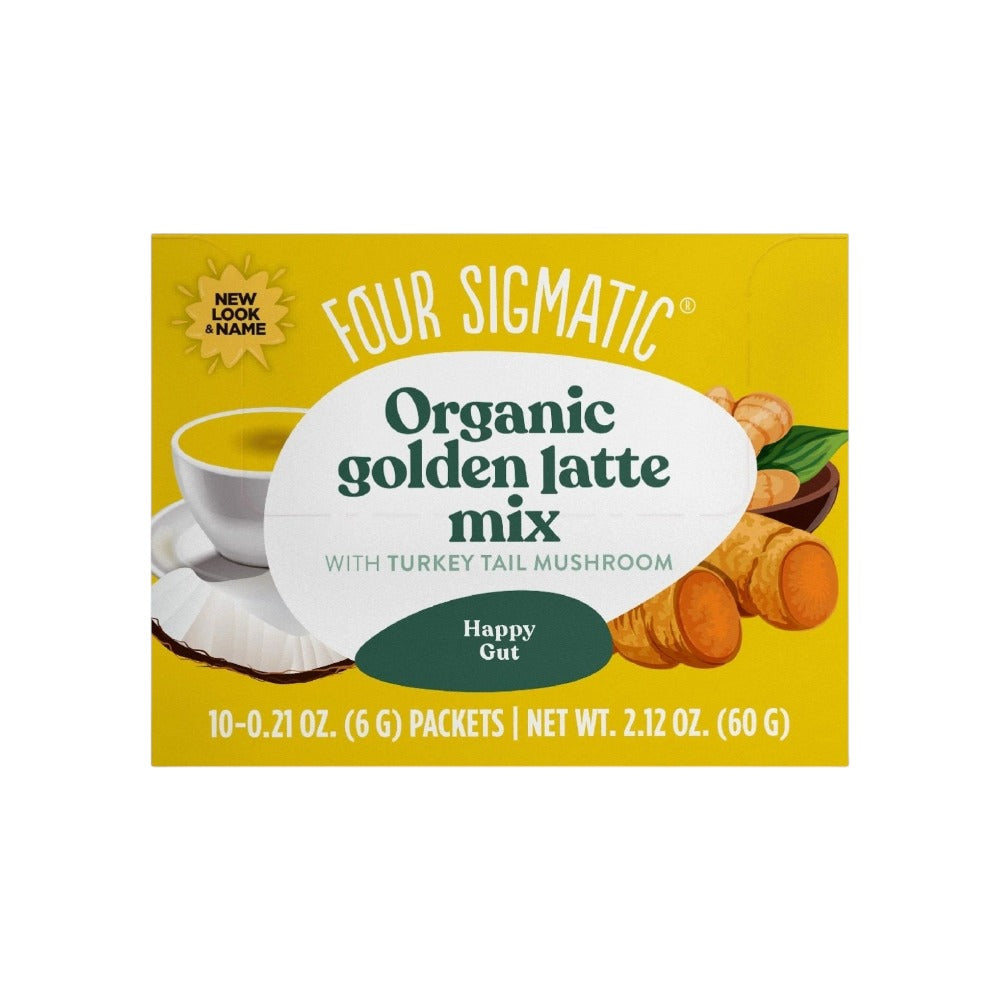 Four Sigmatic Organic Happy Gut Golden Latte with Turkey Tail Mushroom & Turmeric 10 Sachets