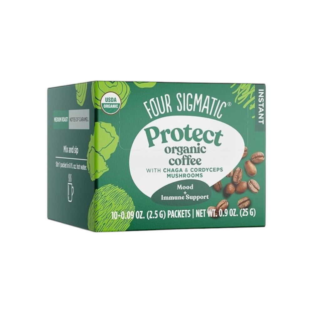 Four Sigmatic Organic Protect Instant Coffee with Chaga & Cordyceps Mushrooms 10 Sachets